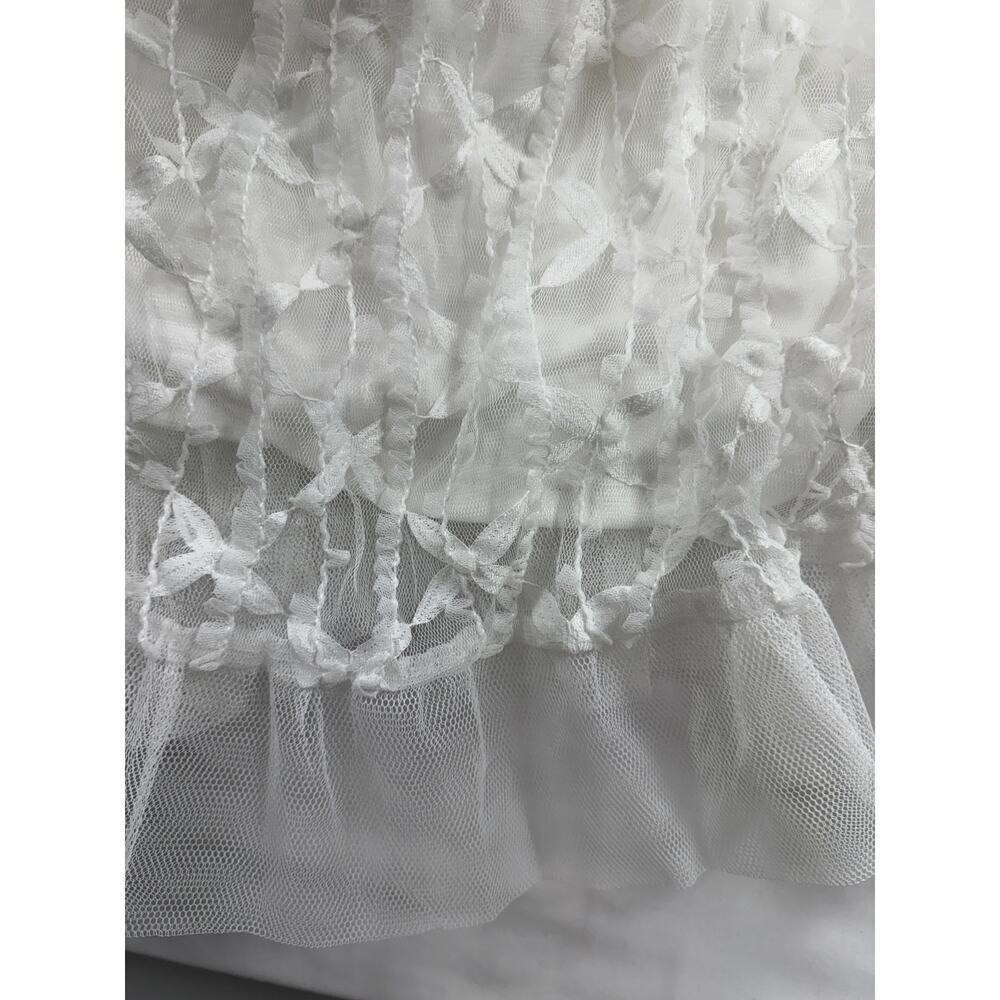 NWT Lulus Ethereal Impression White Coquette ruffled midi wedding dress Sz M - Picture 6 of 15